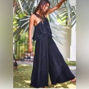 Free People Black Porter Two-Piece Set, Size M